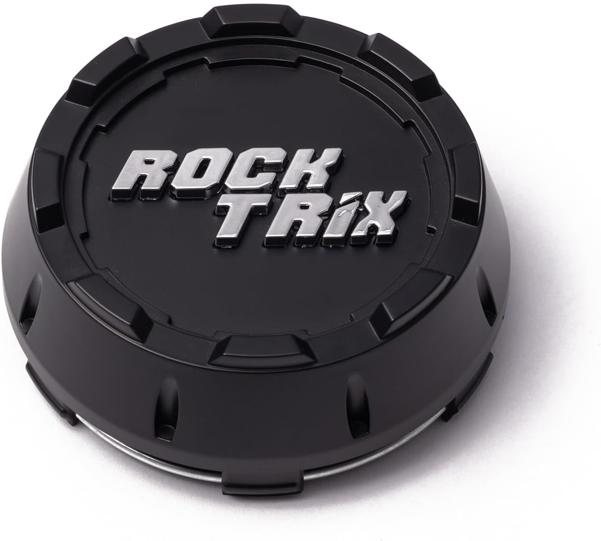 RockTrix Center Cap for RockTrix Wheels RT101 RT102 RT103 RT104 RT105 RT106 RT107 RT108 RT109 RT110 RT111 RT112 RT113 RT114 RT115 RT116 RT117 RT118 - Castle Style Design - Black - Pack of 1