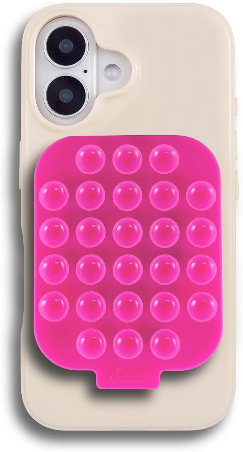 Sonix Bundle for iPhone 16 | Magnetic Suction Phone Mount (Hot Pink) + Phone Case (Linen) | Compatible with MagSafe
