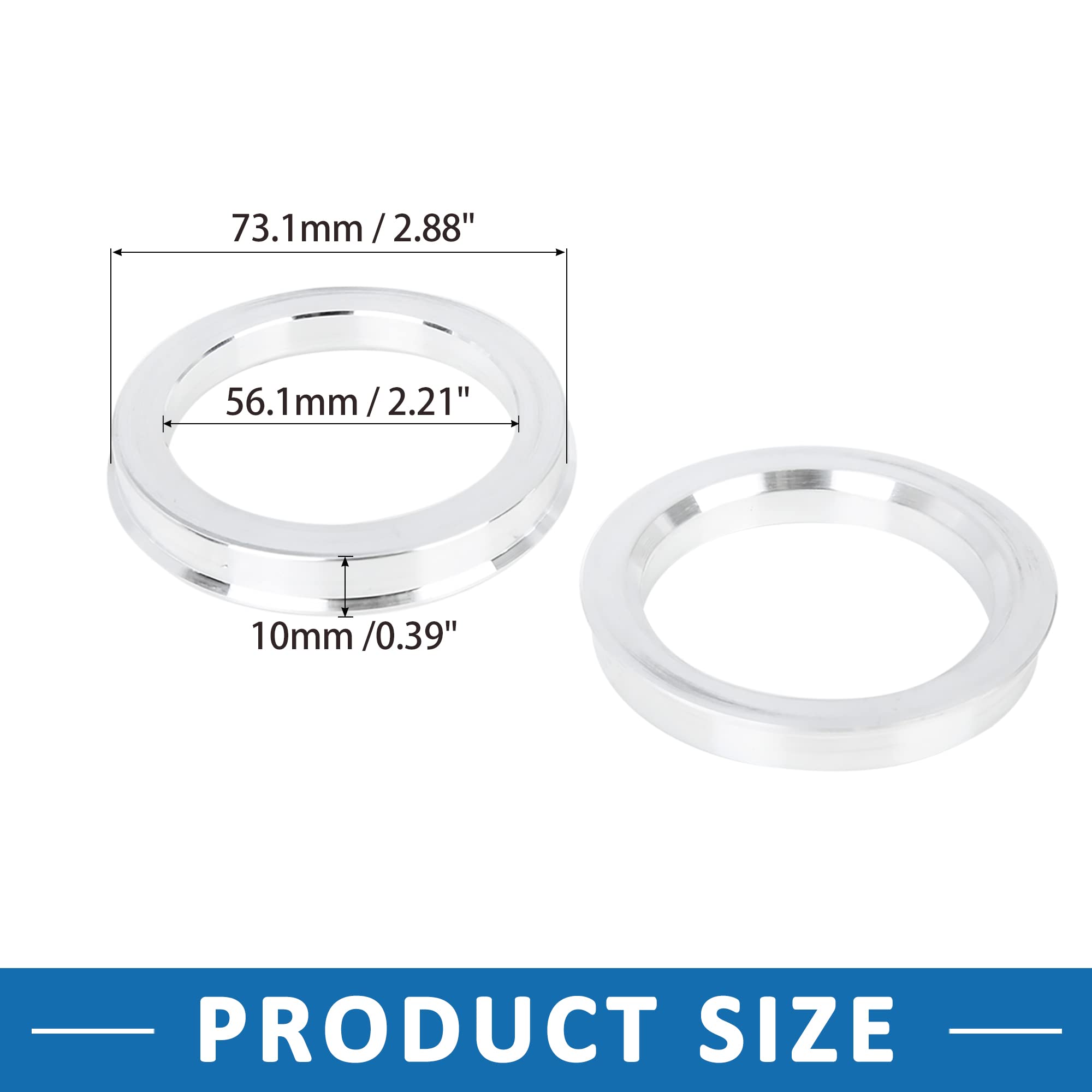 ABSOPRO Radnaben-Zentrierringe 4-tlg. - 63,4mm Außen / 56,1mm Innen