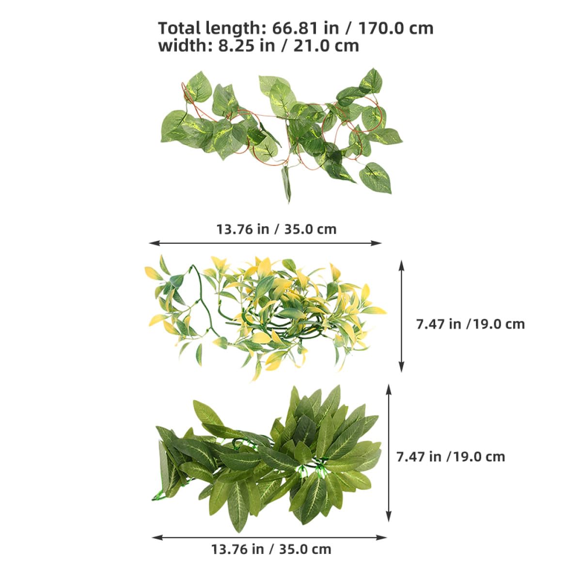 UPKOCH 6piezas Plantas para Reptiles de Plástico para Decorar Terrarios Enredaderas Artificiales Colgantes para Acuarios de Reptiles Decoración para Terrarios de Serpientes