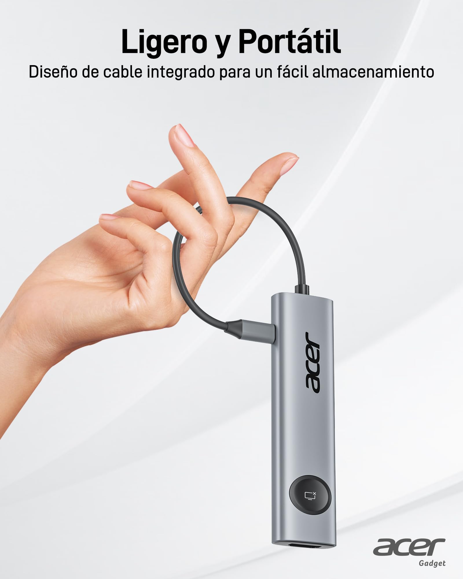 Acer Hub USB C 7 en 1, Docking Station 4K@60Hz Con 2 Puertos USB 3.0, PD 100W, Adaptador HDMI Con Botón de Encendido/Apagado Para Macbook, iPad Pro/Air, PC y Tabletas