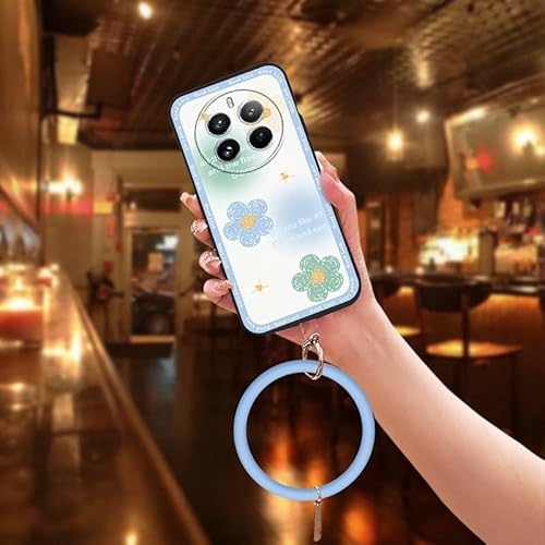 Phone Case Compatible with Realme12+ 5G/12Plus/P1/Narzo70/70Pro, Solid Color Anti-knock Personality Youth Creative Ring Cartoon 