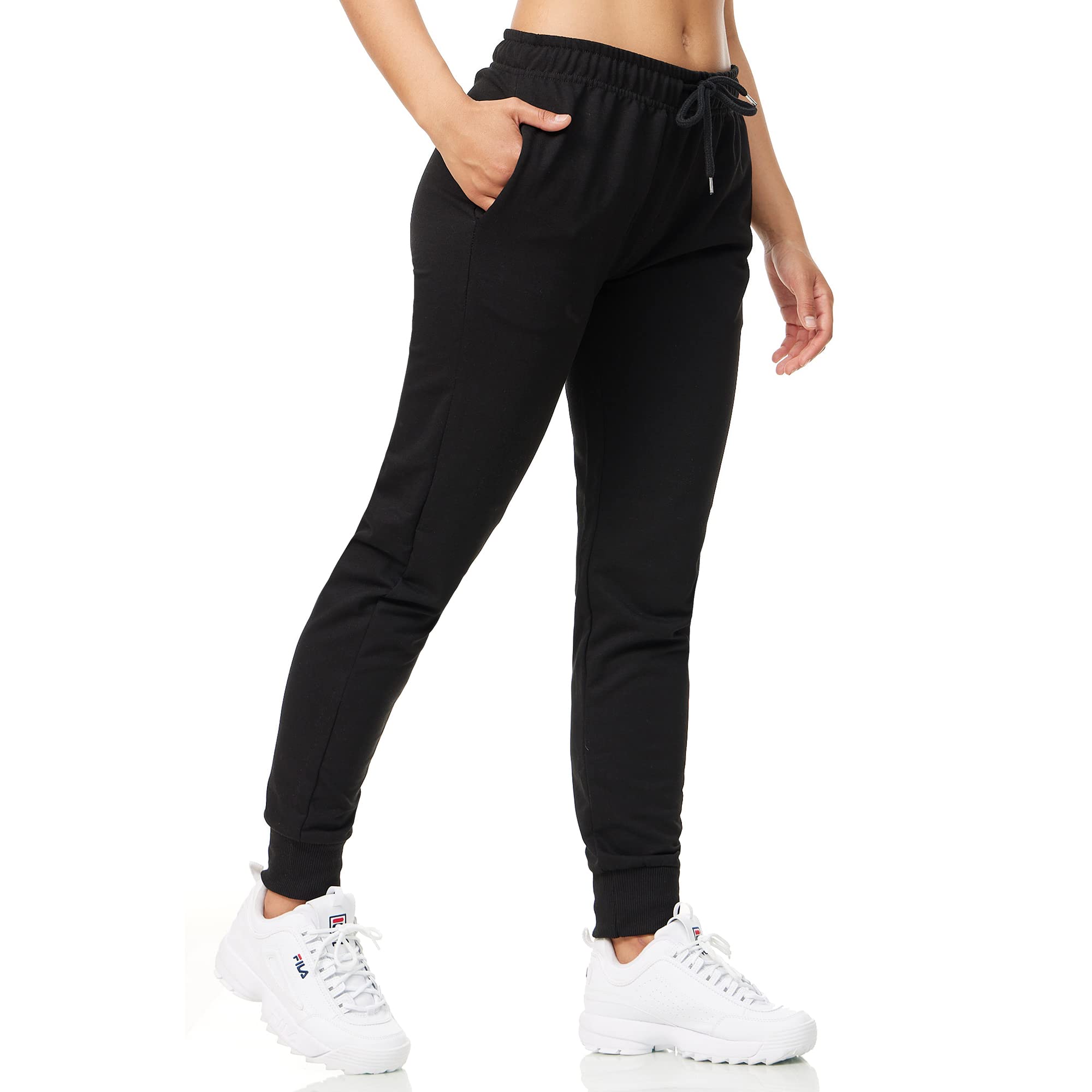 ROSS CAMP Pantaloni Sportivi Donna Cotone, Pantaloni della Tuta Donna, Pantaloni Estivi Donna, per Yoga e Fitness, Pantaloni da Donna Moderni e Comodi a Vita Alta - 4
