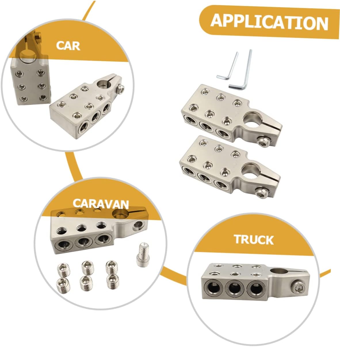 Alipis 1pair Connect Compatible Battery Terminal Clamp Awg Terminal Block Car Battery Cable Clamp for Vehicles