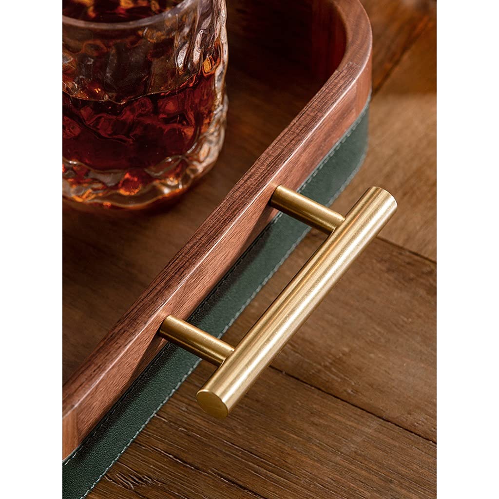 Bandeja de mesa de centro elegante bandeja de madera de nogal rectangular comida para el hogar desayuno merienda pan pastel bandeja taza de café bandeja para servir bandeja de desayuno (color: A) (A)