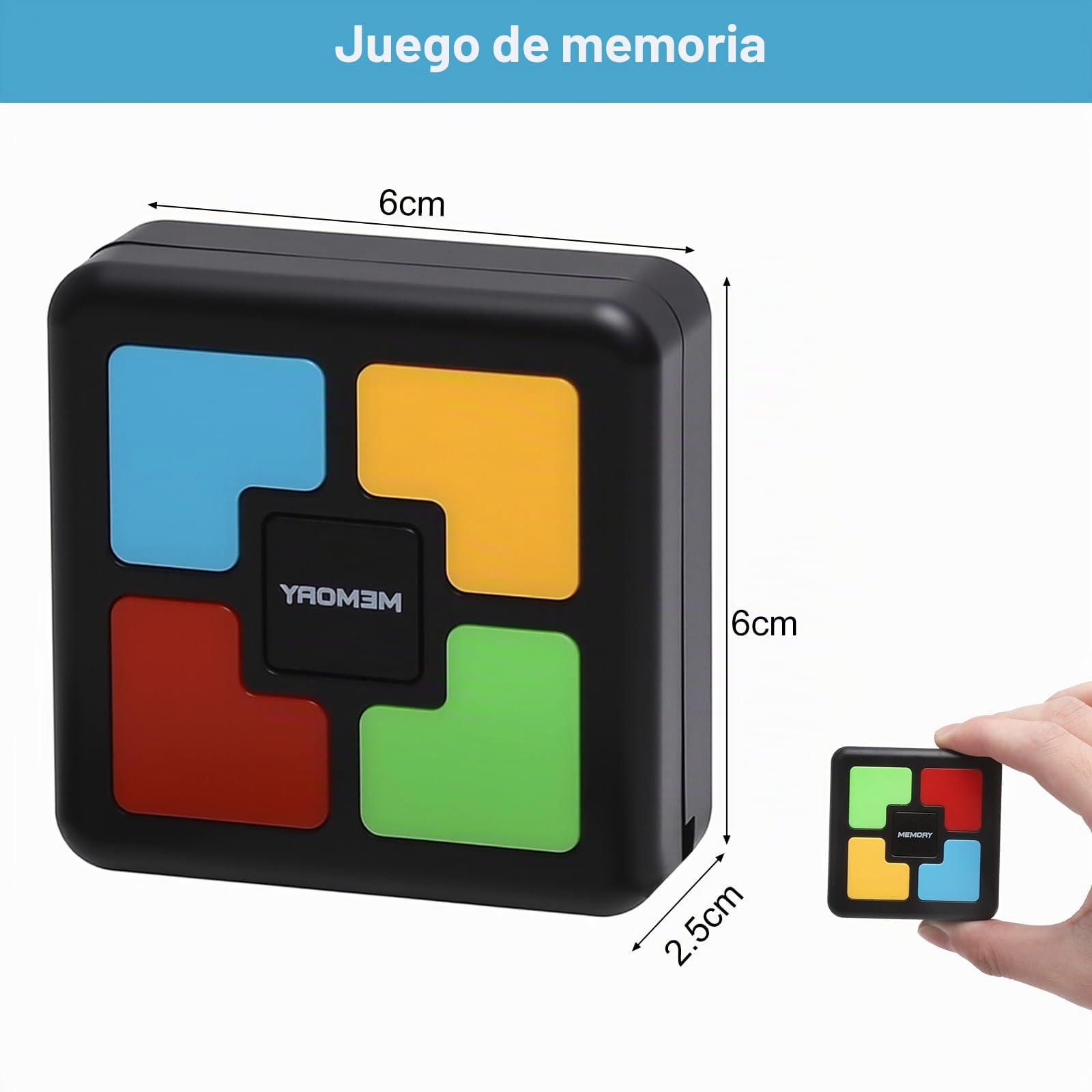 TNSLAND Juego de Memoria Infantil Electrónico con Luces y Sonidos, Juguete Educativo Portátil para Niños, Juegos de Memoria para Niños 6-10 años Juego de Concentración y Reacción, Regalo