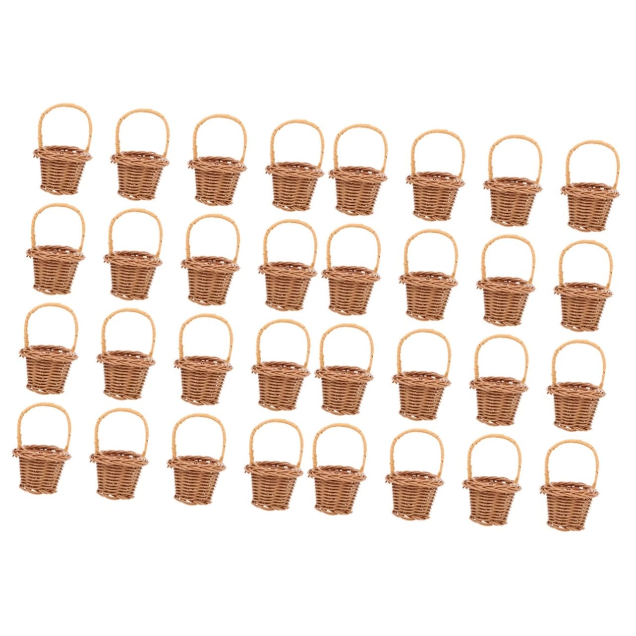 32piezas Cesta De Almacenamiento Tejida De Rattan Para Flores Para Organizar y Jardín Diseño Multi- y