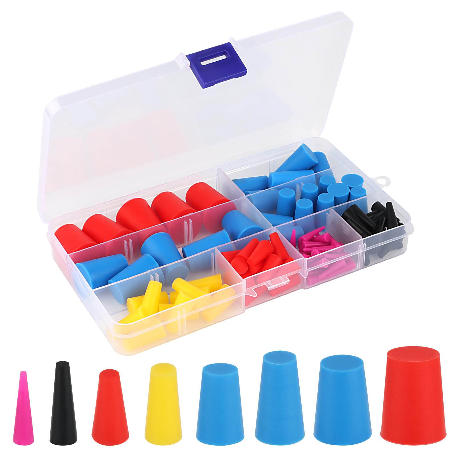 Set 100 Tappi In Silicone Per Tubi - 8 Misure (1.6-20mm), Per Laboratorio E Casa - Foto 12