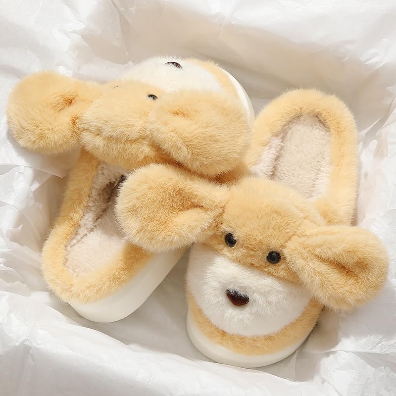 Animal Slippers for Women Men Cute Puppy Cozy Winter Fuzzy Soft Adult Home Cotton Slippers Sandals2