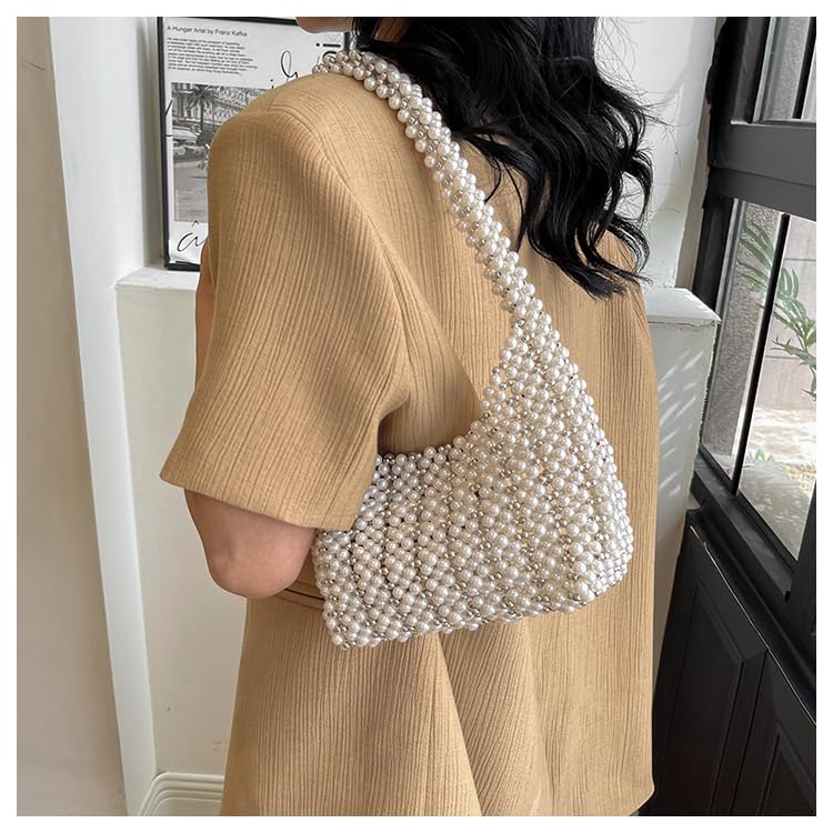Bolso de hombro pequeño con perlas para mujer miniatura 3