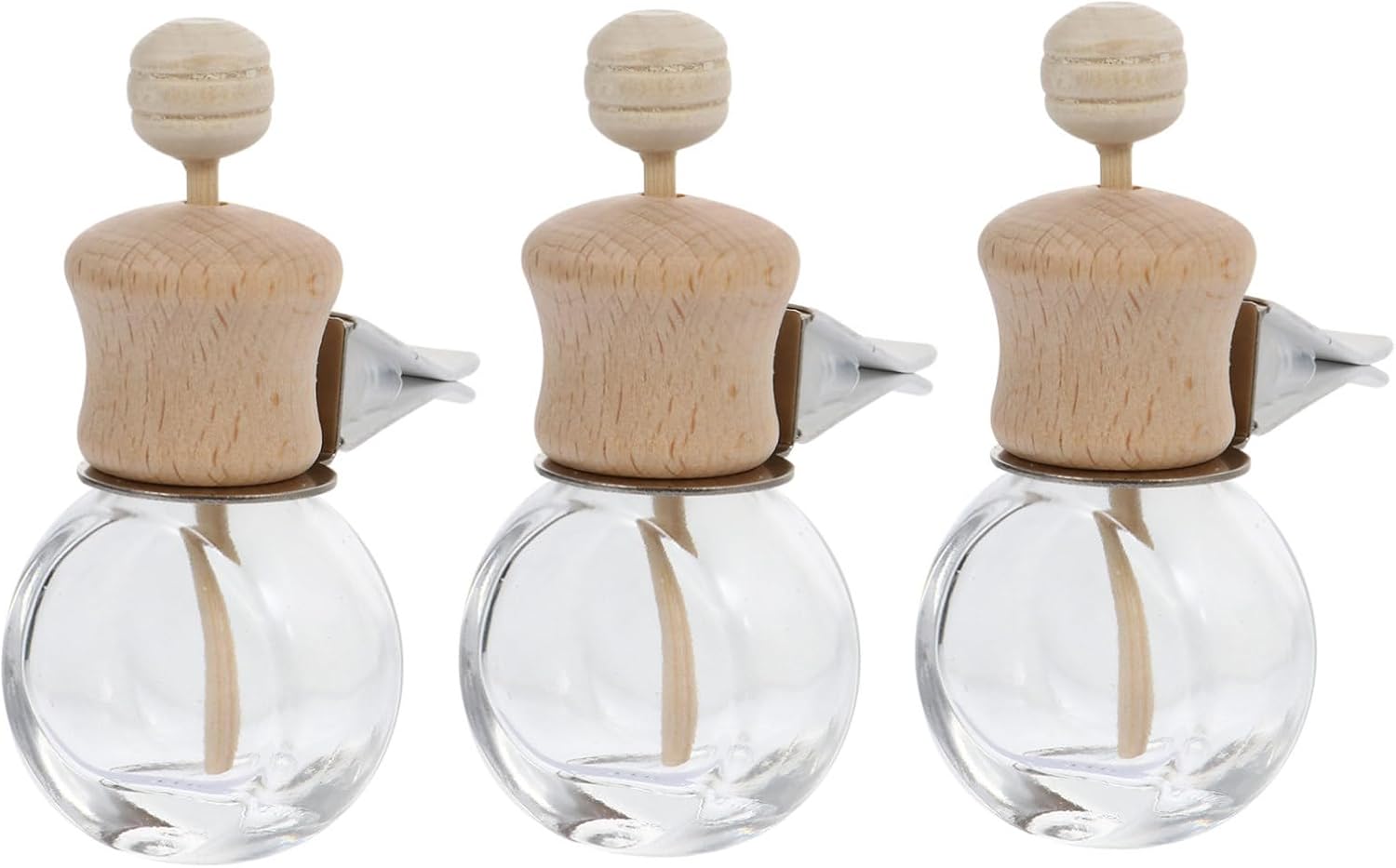 Cabilock 24pcs Diffuser Bottles Wooden Lid for Car Decoration Compact Containers to Air and Relieve Fatigue Vehicles