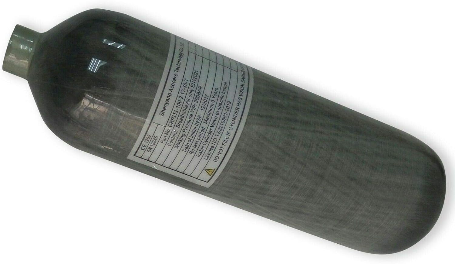 Acecare PCP Rifle Paintball 2.17L CE Approved 30Mpa Carbon Fiber Cylinder Compressed Air M18 X 1.5(2.17L)