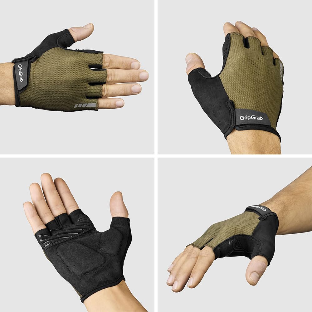 GripGrab EXPLR Guantes de Ciclismo de Dedo Corto para Verano, Guantes Acolchados para Bicicleta de Carretera, MTB, Gravel Bike