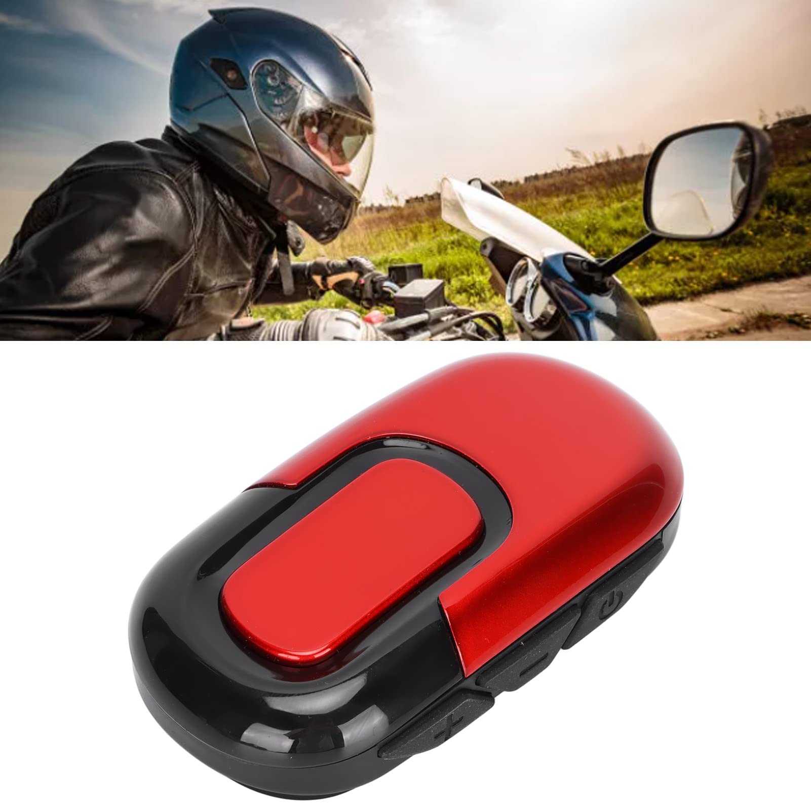 Cuffie per Casco da Motociclista Cuffie Bluetooth 5.0 Impermeabili per la Guida con qualità del Suono Superiore e Lunga Durata della Batteria (Rossa)