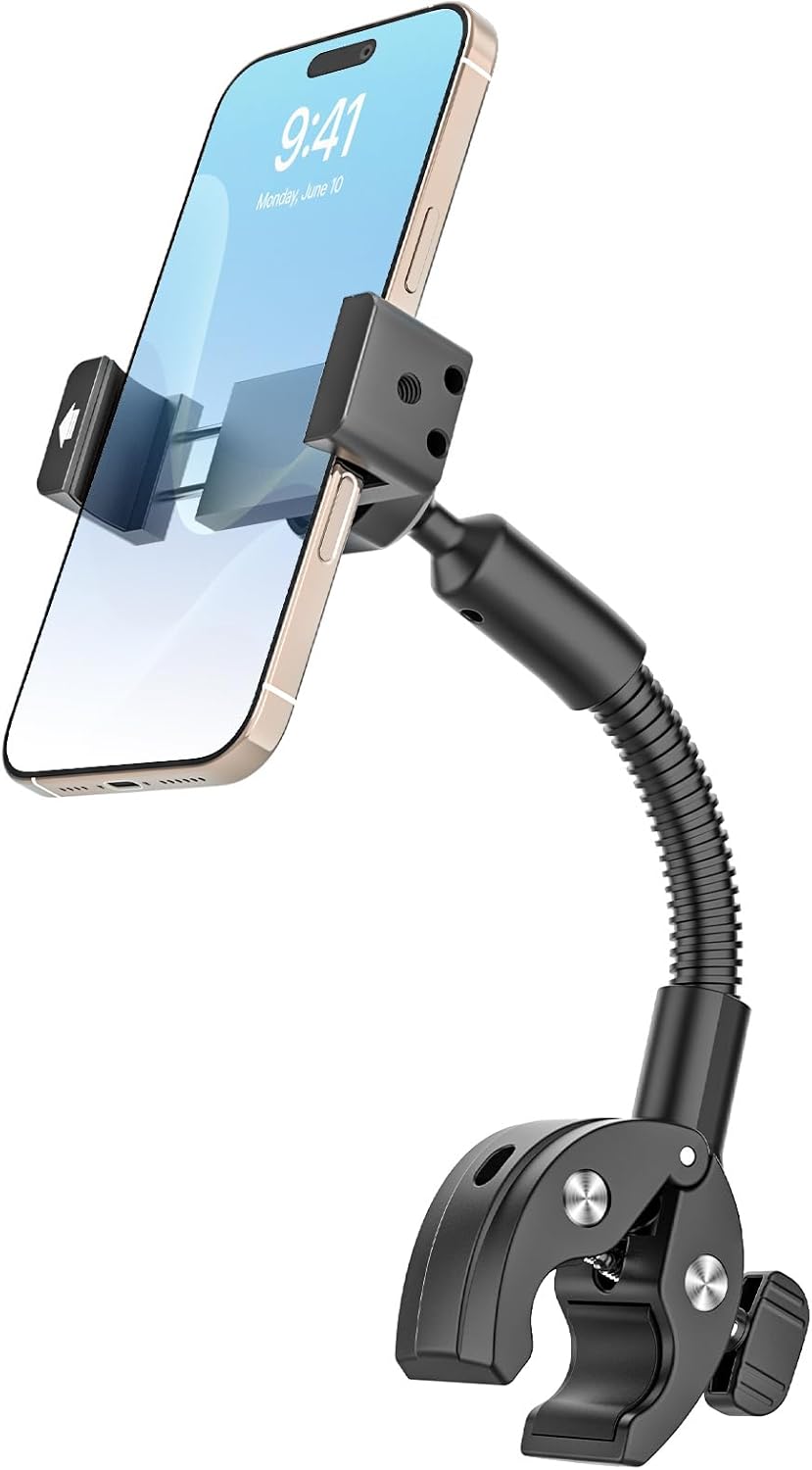 Bike Phone Mount for Handlebar, Universal Holder Fit 4.7-7.0" Smartphone for Motorcycle Lawn Mower Scooter Wheelchair​ Baby Stroller, Fit for iPhone 16/15/14/13 Pro Max, Galaxy S24/S23 Ultra