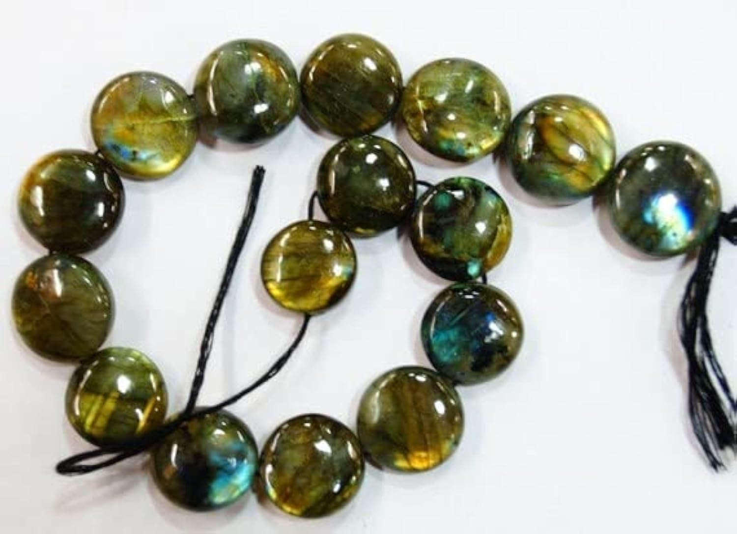 Perles de labradorite véritable sélectionnées pour la haute joaillerie artisanale