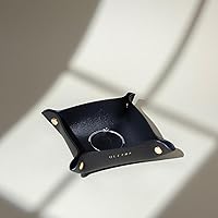 Vista 2 de OLETHA Bandeja de valet pequeña plegable - Organizador estético para escritorio para el hogar, la oficina y viajes - Recipiente portátil para Negro