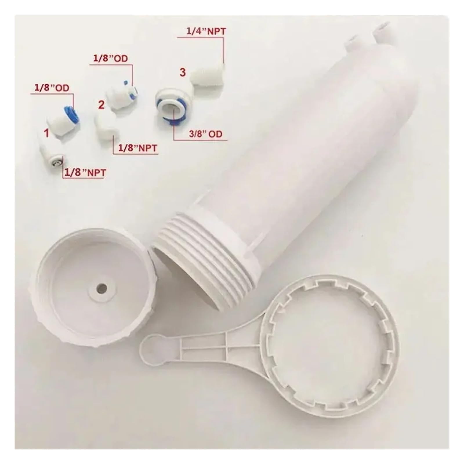Filtro a membrana RO Alloggiamento for membrana RO 3012 for osmosi inversa 3012-400 Gpd/3012-600gpd con tutti i raccordi Alloggiamento for membrana ad osmosi inversa Rimozione efficace dei sedimenti
