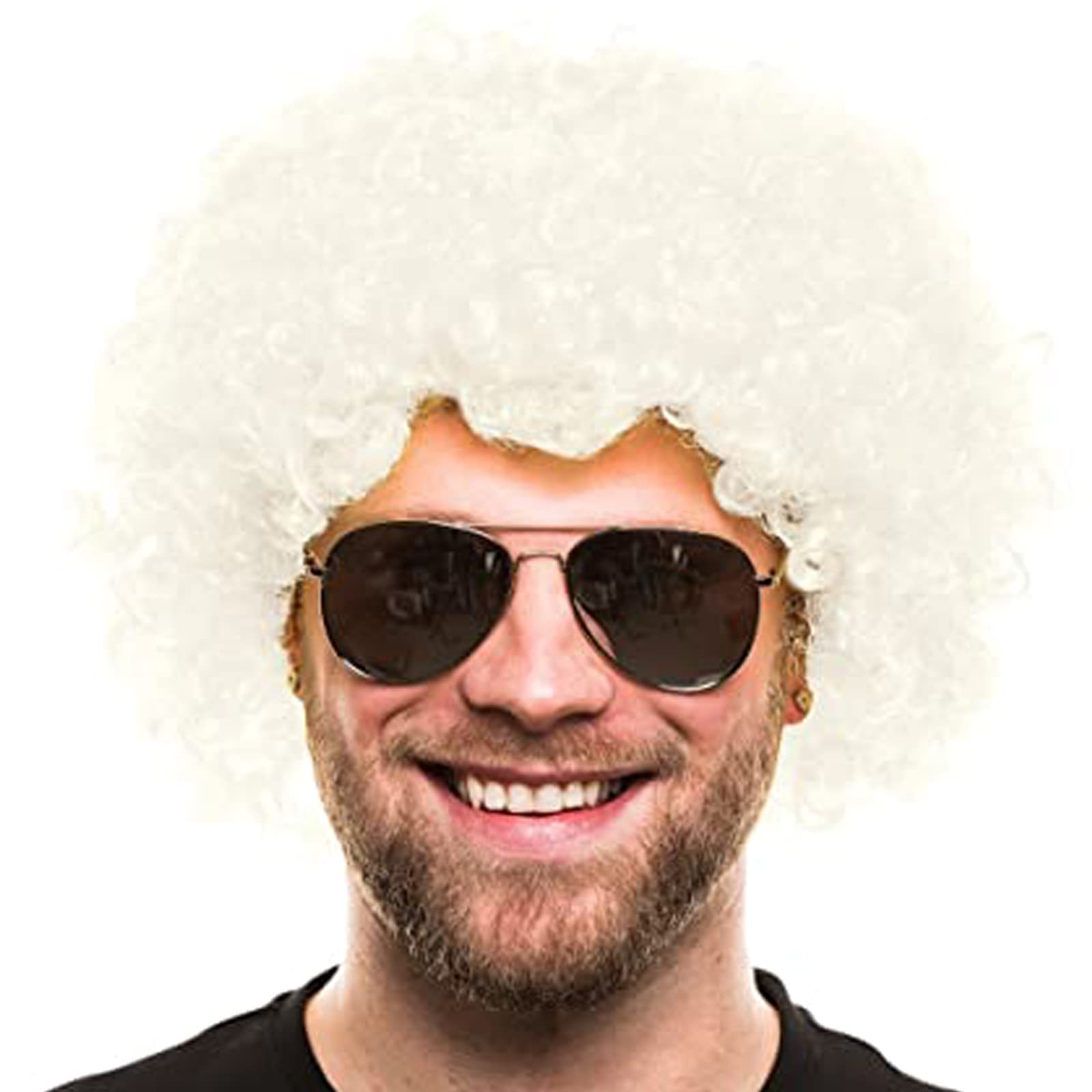 Accesorios Fiesta 80 90 Disfraz Años 80 Para Hombre | Kit Con Peluca Vokuhila, Cadena Oro, Gafas Y Anillos | Para Carnaval Y Halloween Accesorios Retro Para Hombre