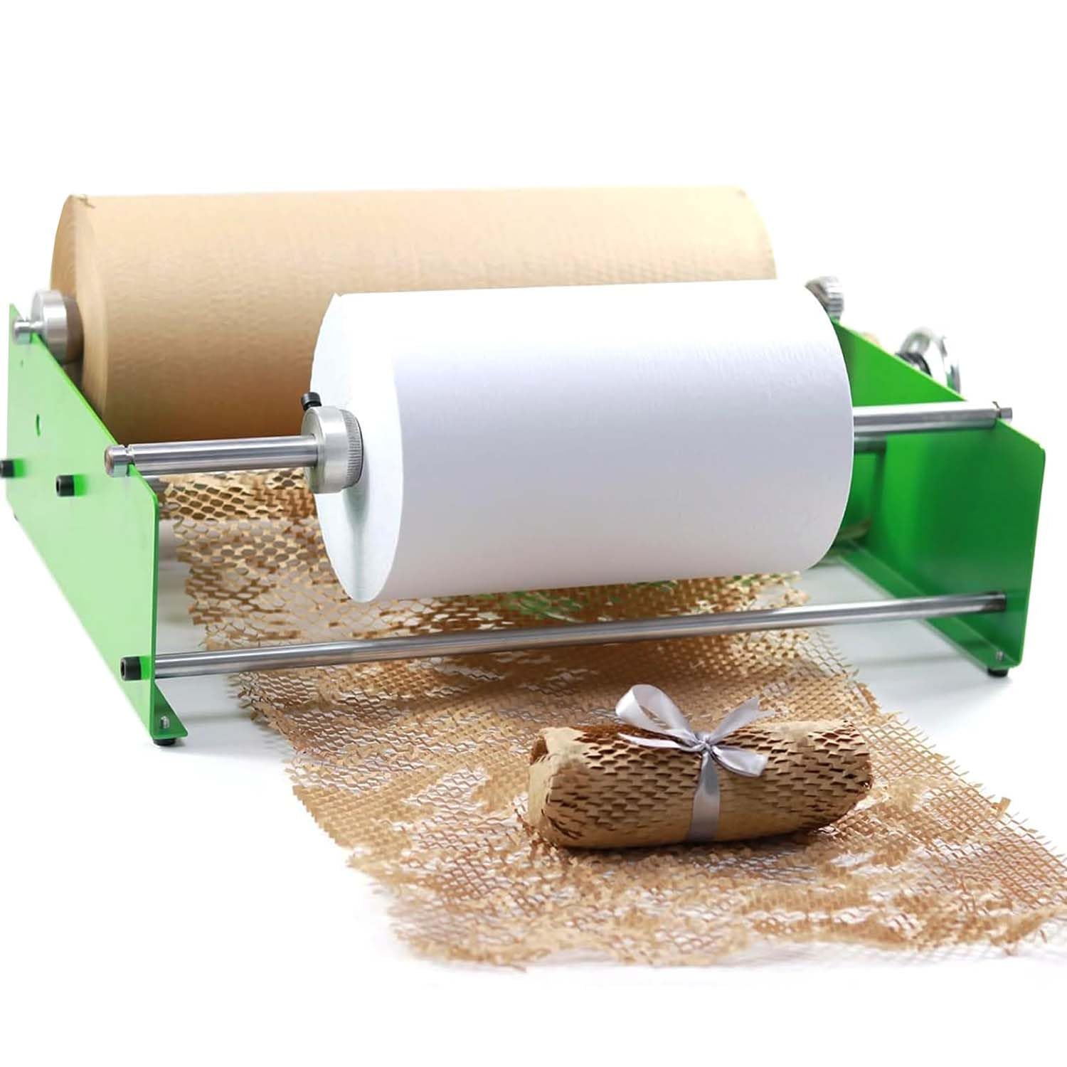 FHRKA Honeycomb Packing Paper Roll Dispenser with Anti-vibration Buffer Layer, Dual-axis Design for Improved Packing Efficiency and Transport Protection