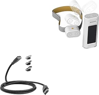 BoxWave Cable Compatible with MPOWERD Luci Beam 2-in-1 Solar Headlamp and Flashlight - MagnetoSnap PD AllCharge Cable (100W), Magnet Charging Braided USB Type-C Micro - Jet Black
