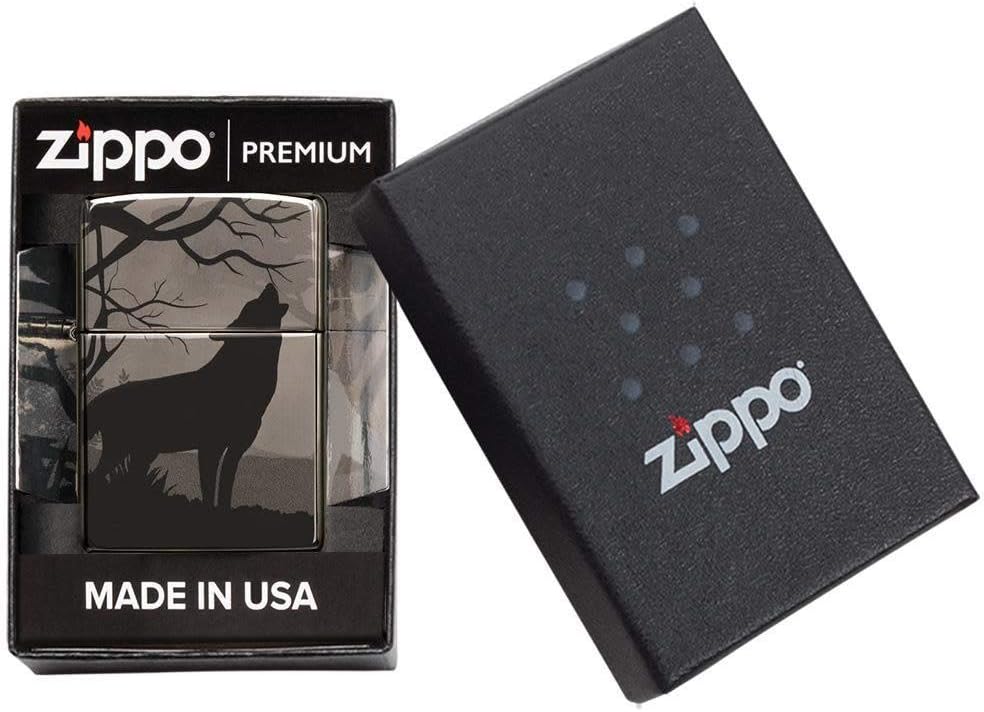Zippo Howling Wolves 360° Design Black Ice Pocket Lighter