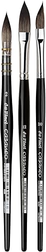 Miniatura 2 de da Vinci Brushes 4250DV - Juego de pinceles para acuarela, tamaño 2, tamaño inclinado 10, ovalado tamaño 12, negro 3