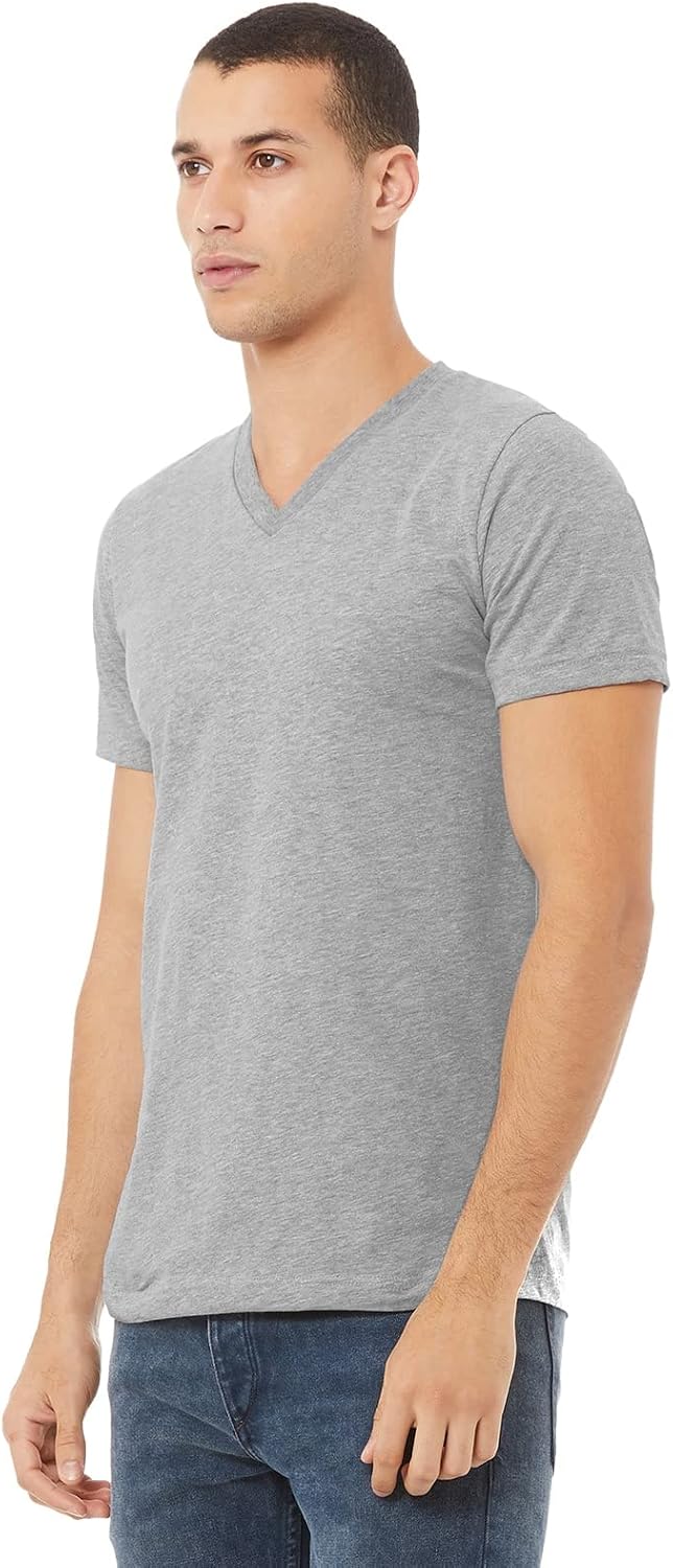 Bella Canvas 6 Pack Short Sleeve V-Neck Adult Unisex Jersey T-Shirt Athletic Heather