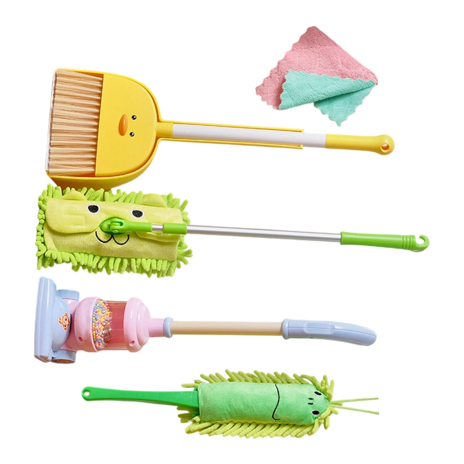 Jeu éducatif pour enfants de 3 ans et plus - Outils de nettoyage réalistes avec balai Broom - Développement des capacités motrices - Jouet en plastique sûr