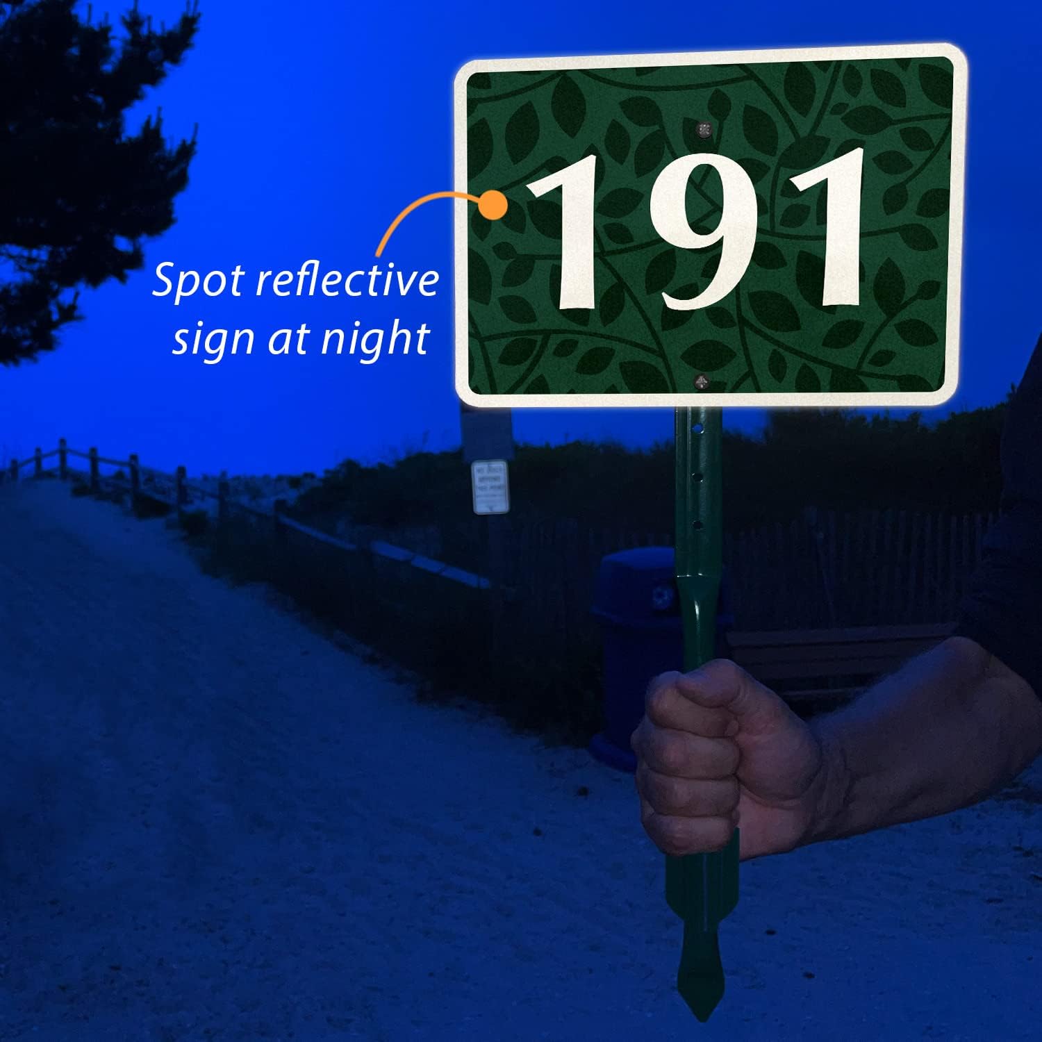 SmartSign 7 x 10 inch Custom House Address Yard Sign with 18 inch Stake (Spring Background), 40 mil Reflective Rustproof Aluminum With UV-Proof Overcoat, Choose Color, Set of 1