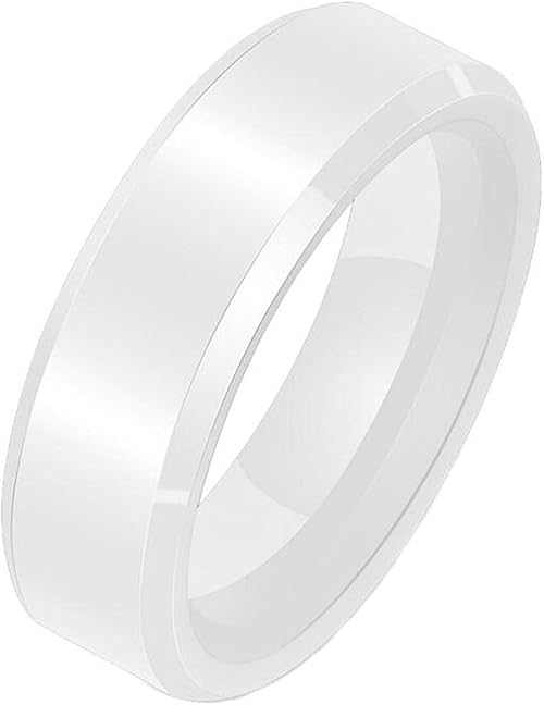 Amazon Y Ying セラミック レディース メンズ リング 指輪 結婚 指輪 かっこいい 男性用指輪 ホワイト 6mm ジュエリー 通販