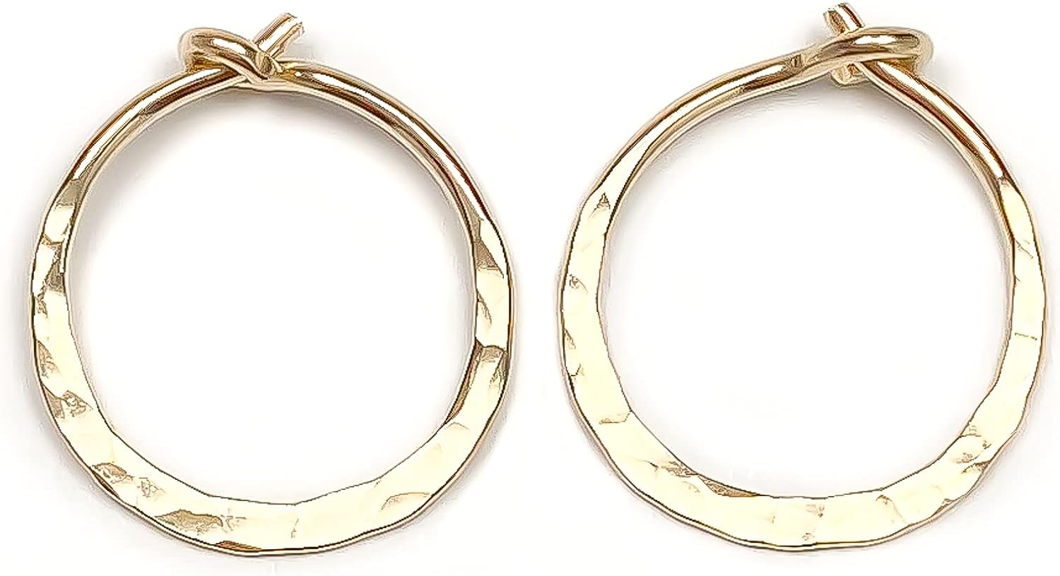 Hoop Earrings for Women, 14K Rose Gold FIlled, 20mm, Hammered Texture, Hoop Earrings Hypoallergenic Sensitive Ears, Hoop Earrings Set, Rose Gold Earrings Nickel Free