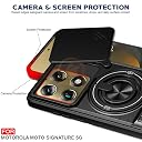 AELVOUX Motorola Moto Signature 5G Back Cover | Armor Camera Slider 360 Degree Rotating Finger Ring Holder Case with Bracket Stand Back Case Cover (Compatible with MagSafe Accessories) (Black) gallery image