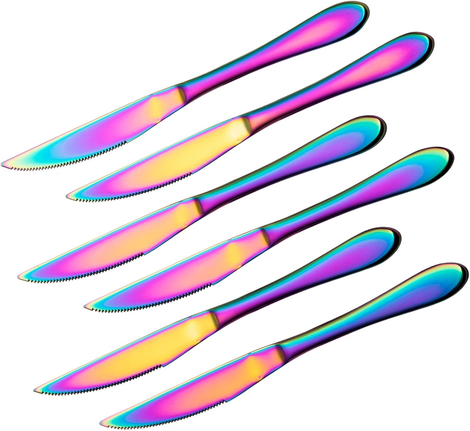 Multicolor UltraSharp Serrated Solid Handle Steak Knives