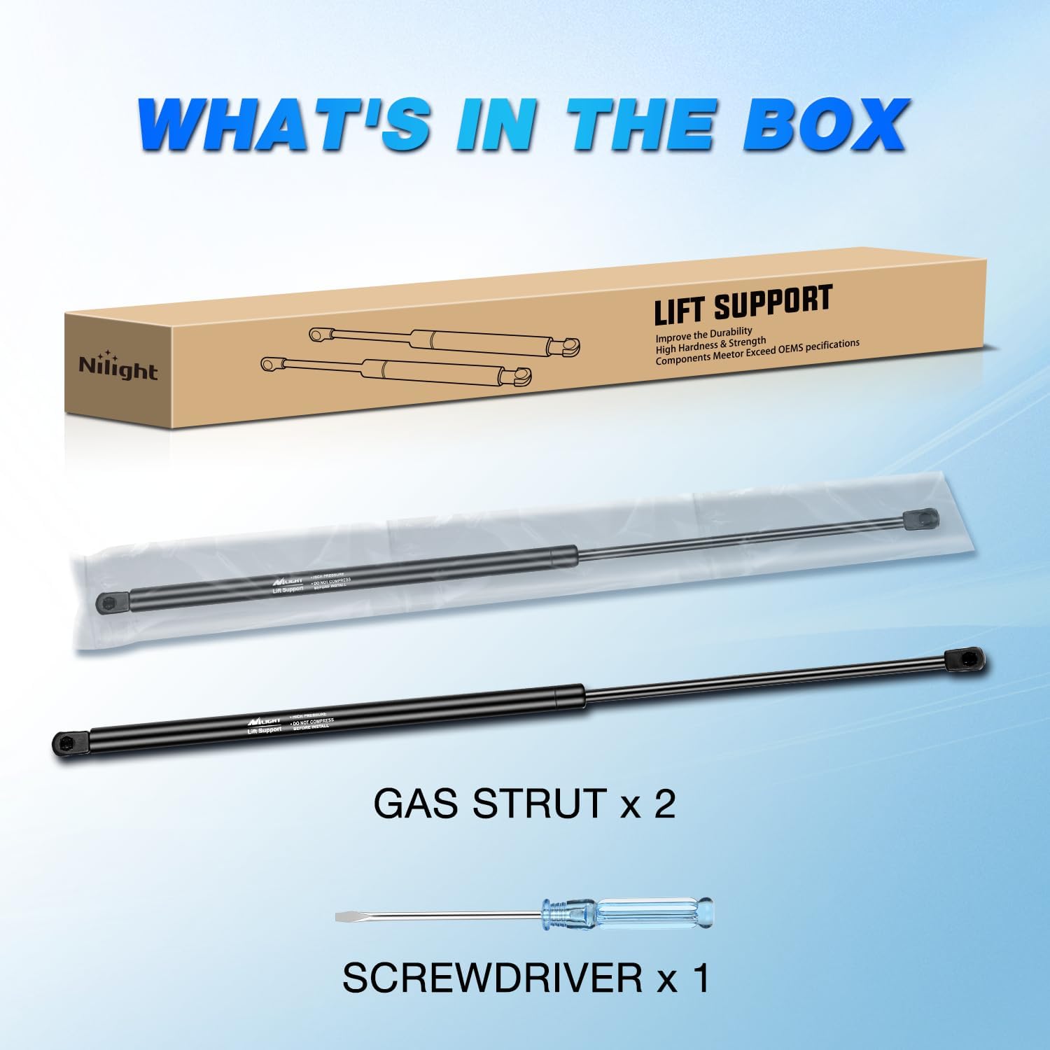 Nilight Rear Hatch Struts 6261 for Kia Sorento 2011-2014, Tailgate Lift Supports Rear Door Shocks 19 Inch, 2PCS Set Rod