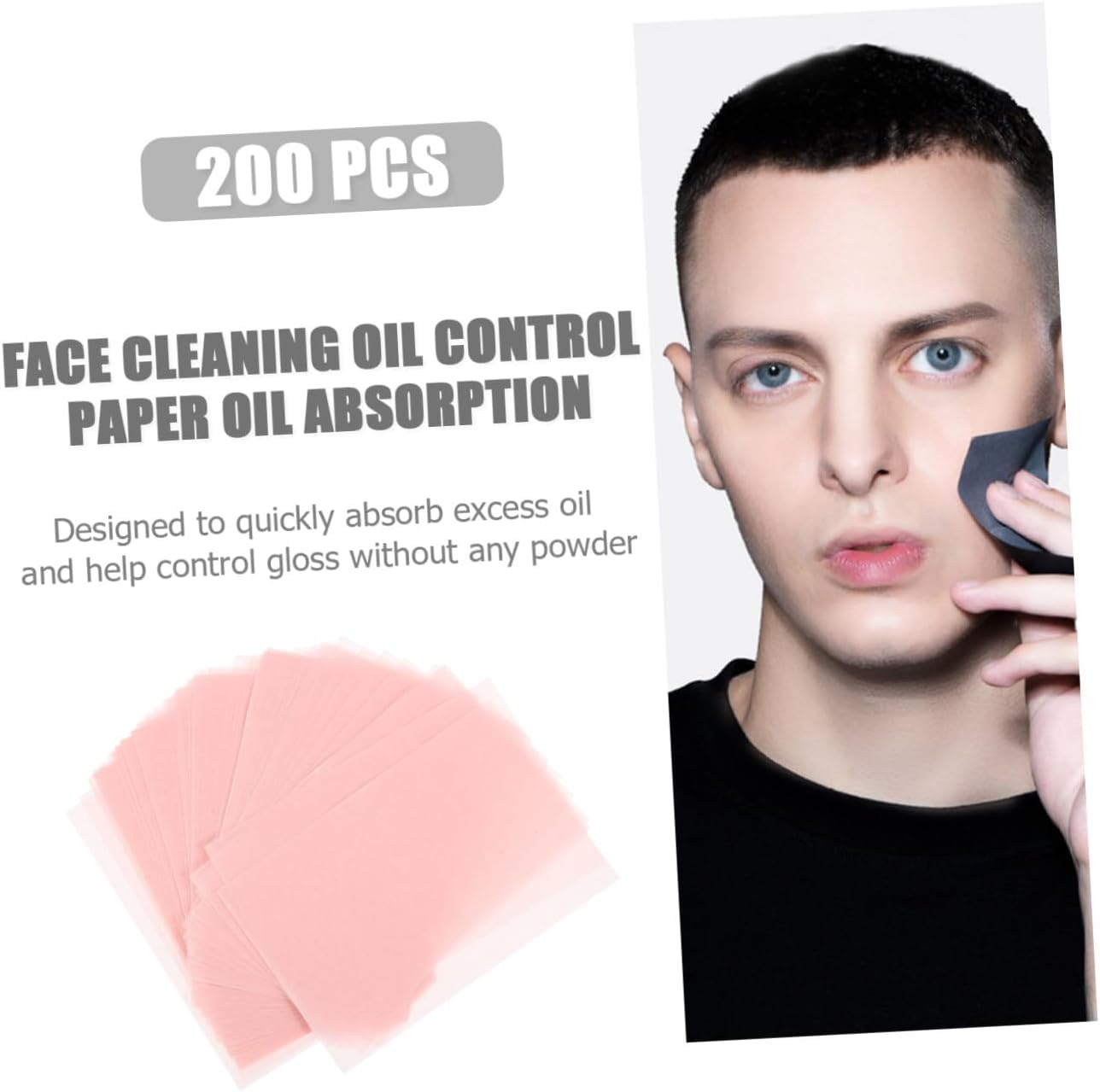 COLLBATH 2 Sets 200Pcs Facial Oil Absorbing Blotting Paper plant Pink Skin Care Tissues for Oily Skin Face Cleaning and Makeup Touch-Up