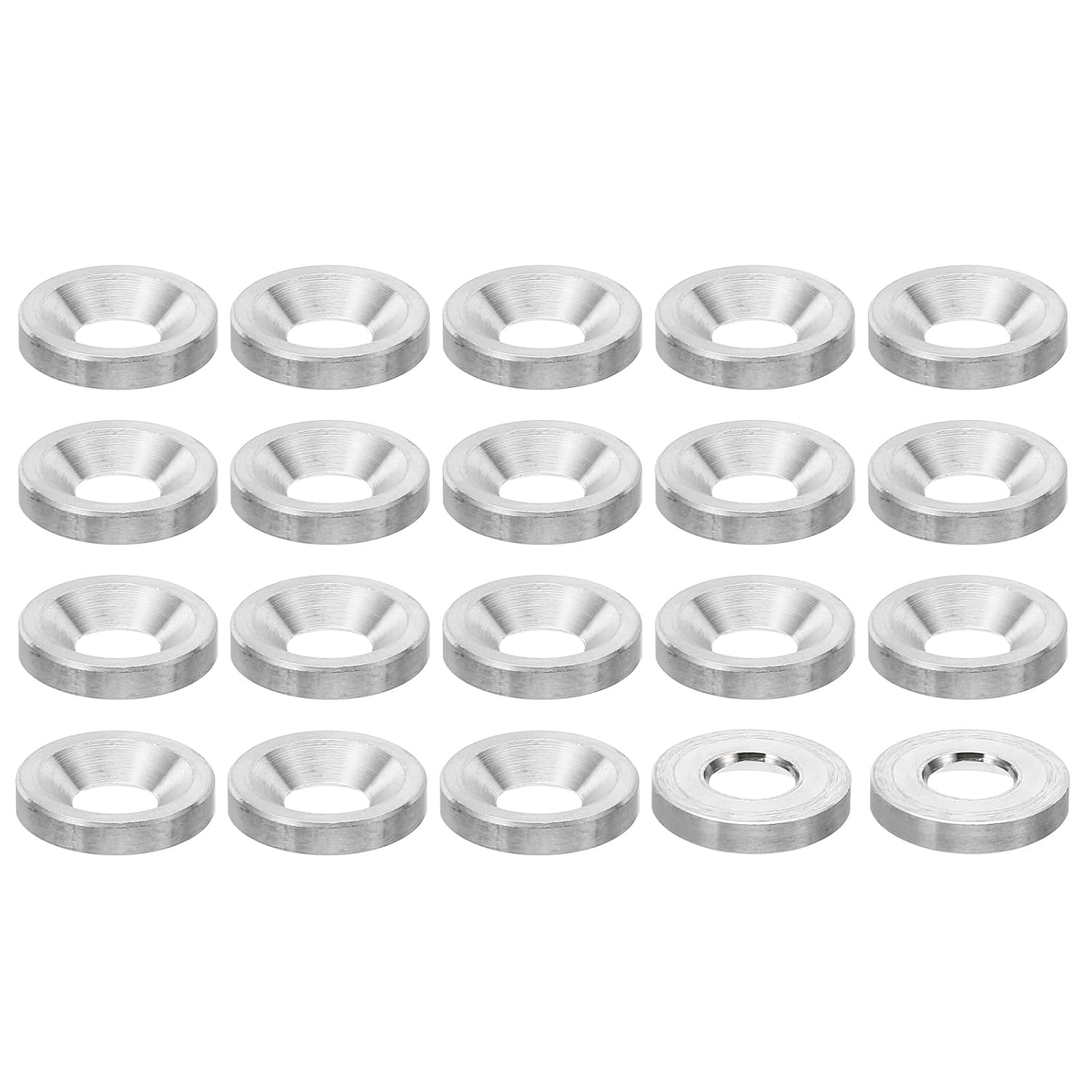 PATIKIL M3 Finish Countersunk Washer, 20pcs 10mm Dia. 2mm Tall Solid 304 Stainless Steel CNC Finish Cup Washer Flat Screw Head Gasket for Construction