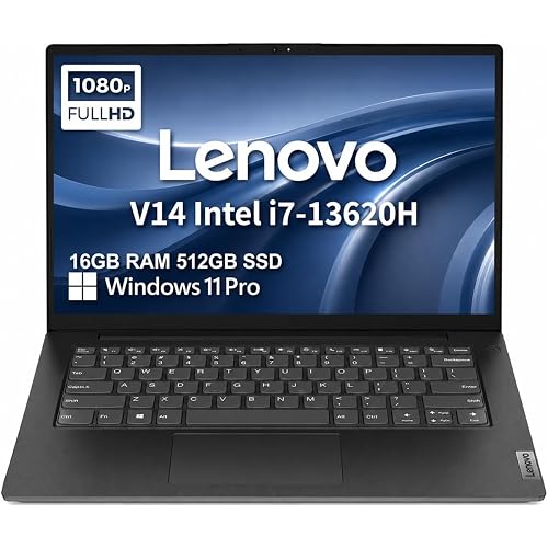 Lenovo V14 Gen 4 Business Laptop (14" FHD Anti-Glare, Intel 10-Core i7-13620H, 16GB RAM, 512GB SSD), Webcam with Privacy Shutter, Ethernet, Wi-Fi 6, HDMI, Bluetooth, Win 11 Pro w/ Copilot, Black