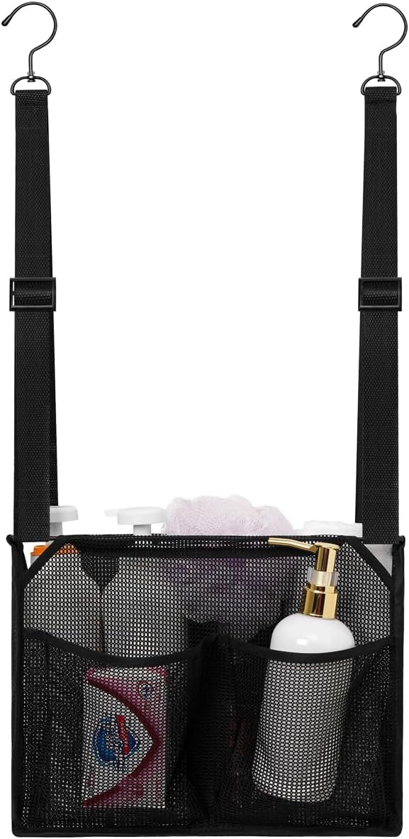Amazon.com: GGMOVE Hanging Mesh Shower Caddy College with Hooks, Bath ...