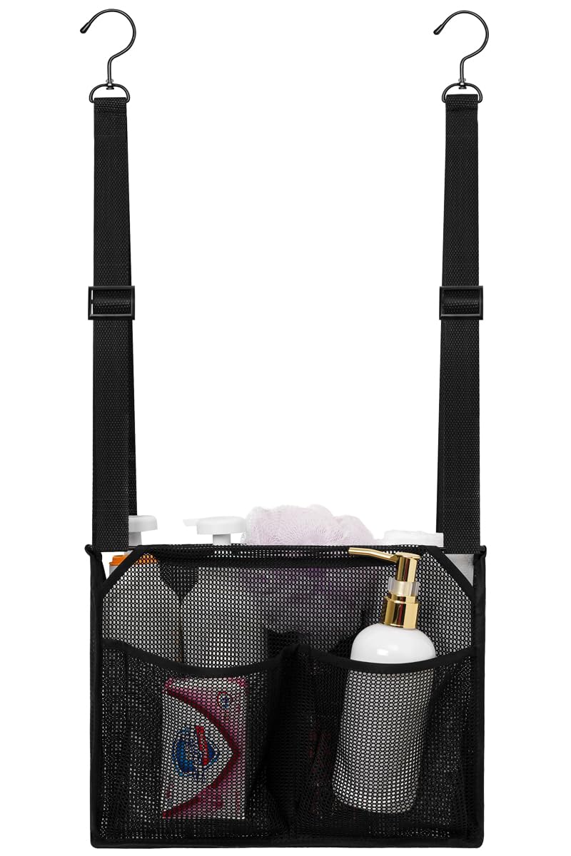 ALYER Mesh Shower Caddy Bath Organizer with Adjustable Hanging Straps Multipurpose Storage Bag for College Camp RV Travel