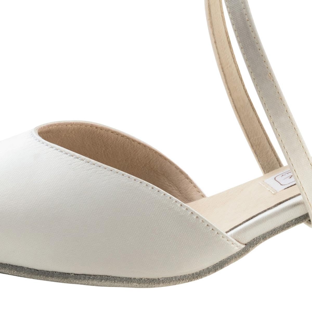 Werner Kern Damskie buty do tańca Patty 5,5 - satynowa biel - szerokość normalna - obcas flare 5,5 cm - podeszwa z zamszu - Made in Italy
