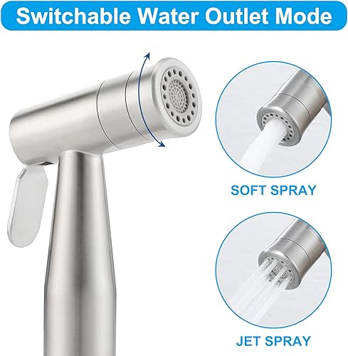 Miniatura 2 de MULIN Pulverizador de bidé para control de presión de agua de inodoro, rociador de mano para inodoro, rociador de pañal de tela para bebé, manguera