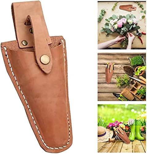 Miniatura 5 de Funda de cuero para tijeras, 1 paquete de fundas de cuero para herramientas, funda de podadora de jardín, bolsa con soporte para cinturón, funda