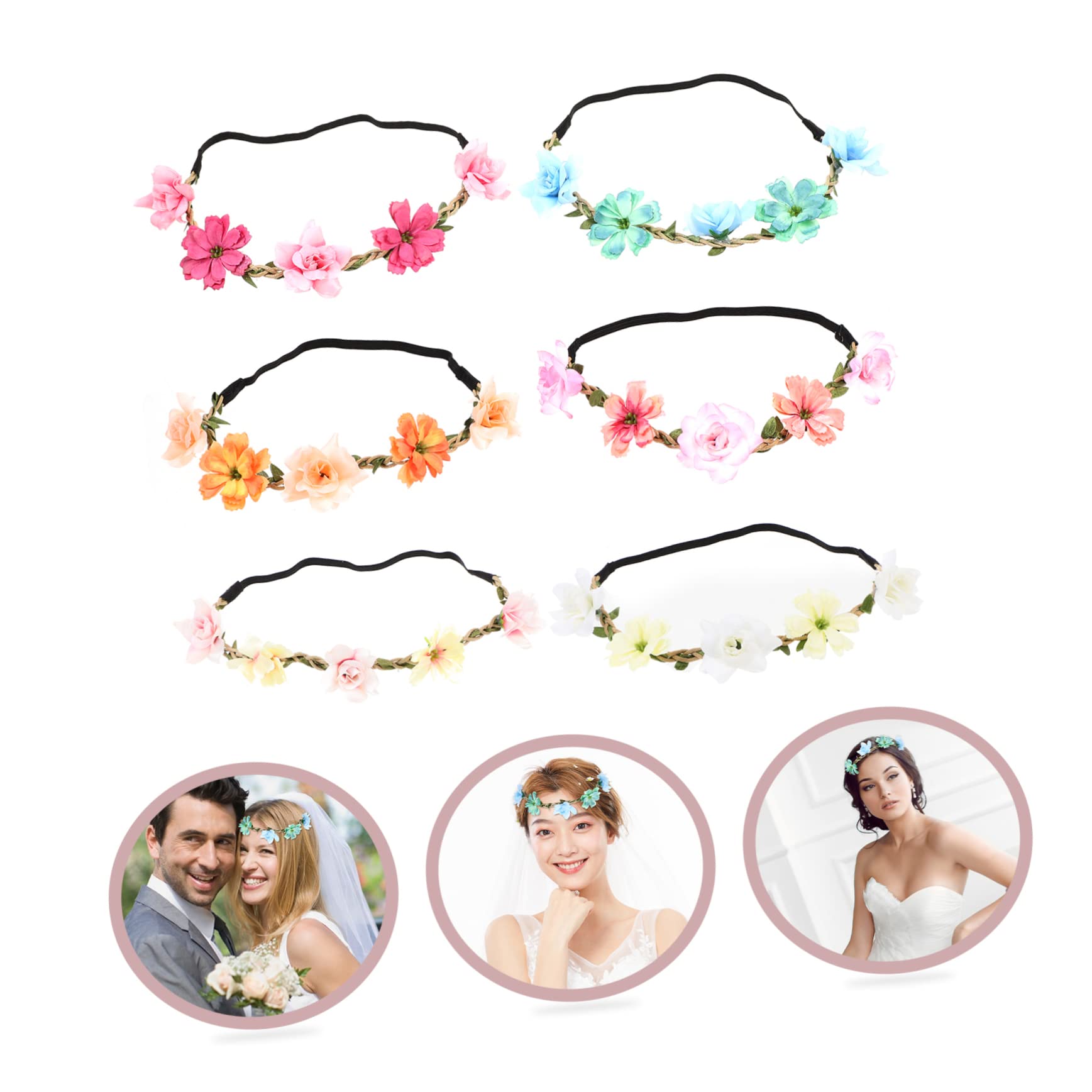 18stücke Teiliges Braut Blumenkranz Haarschmuck Für Hochzeiten Fotografie Und Festivals Elastisches Leichtes Design Mit Lebensechten Farben Und Hautfreundlichen Materialien