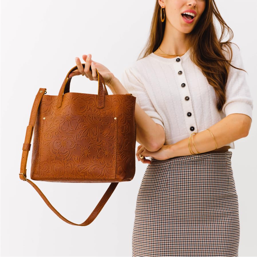 Image of Portland Leather Goods Medium Crossbody Tote for Women - Handmade from the Finest Full-Grain Hides | Handmade