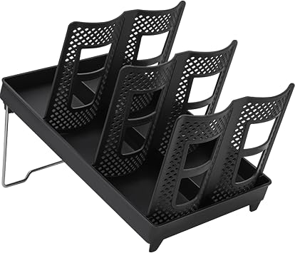 Disposable Paper Cup Holder with 3 Compartments Collapsible Coffee Cup and Lid Dispenser Countertop Storage Organizer for Kitchen Restaurant Breakroom Double Rows