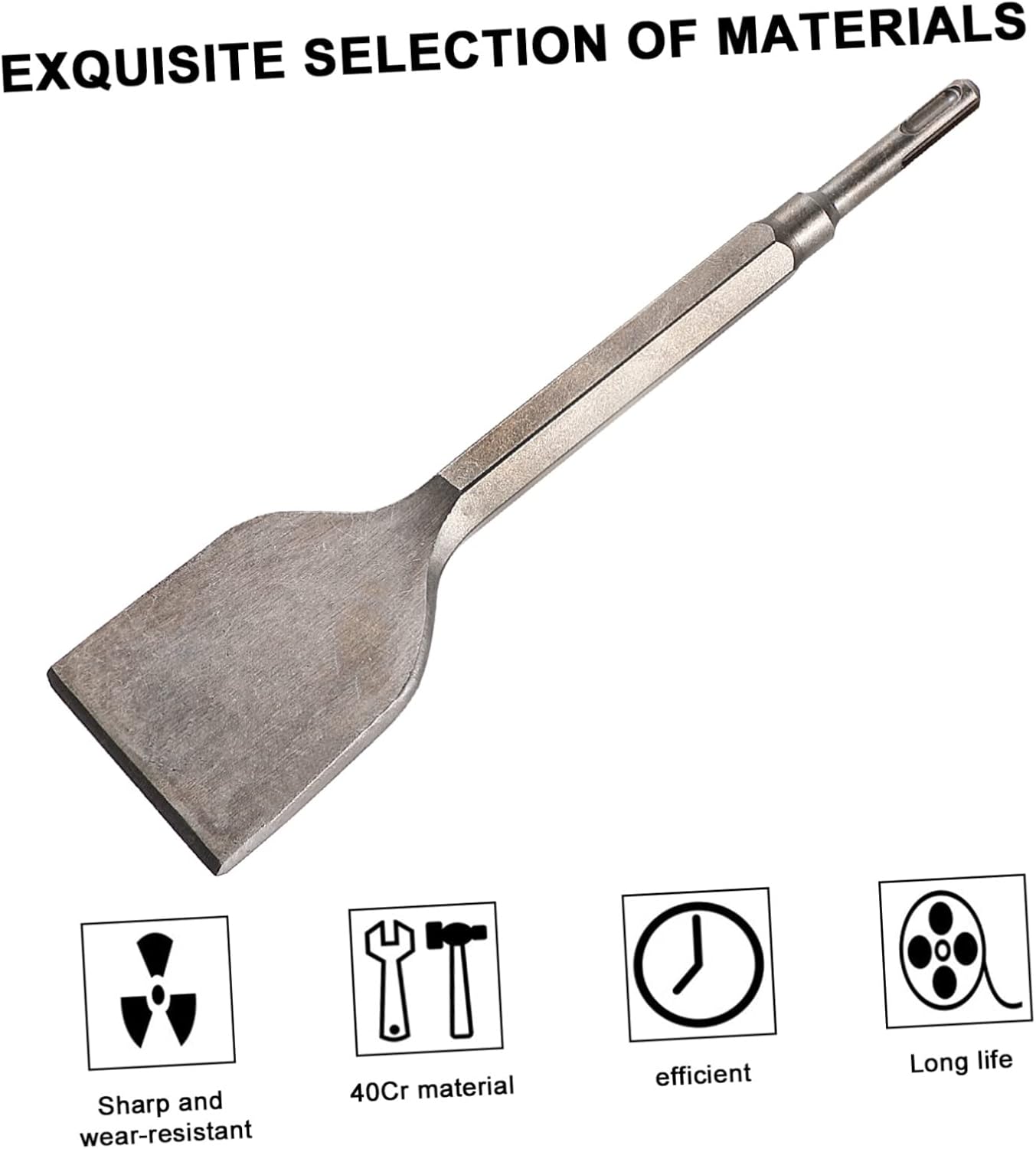 POPETPOP Wide Bent Tile Chisel for Masonry Concrete Brick Heavy Duty Electric Hammer Tool for Demolition and Construction