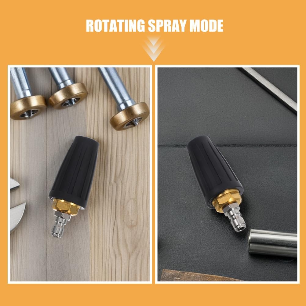 Toyvian 2pcs Rotating Washer Nozzle: Pressure Washer Nozzle Tips 4000 Psi Rotating Spray Pressure Attachments for Garden Roads Car Washing