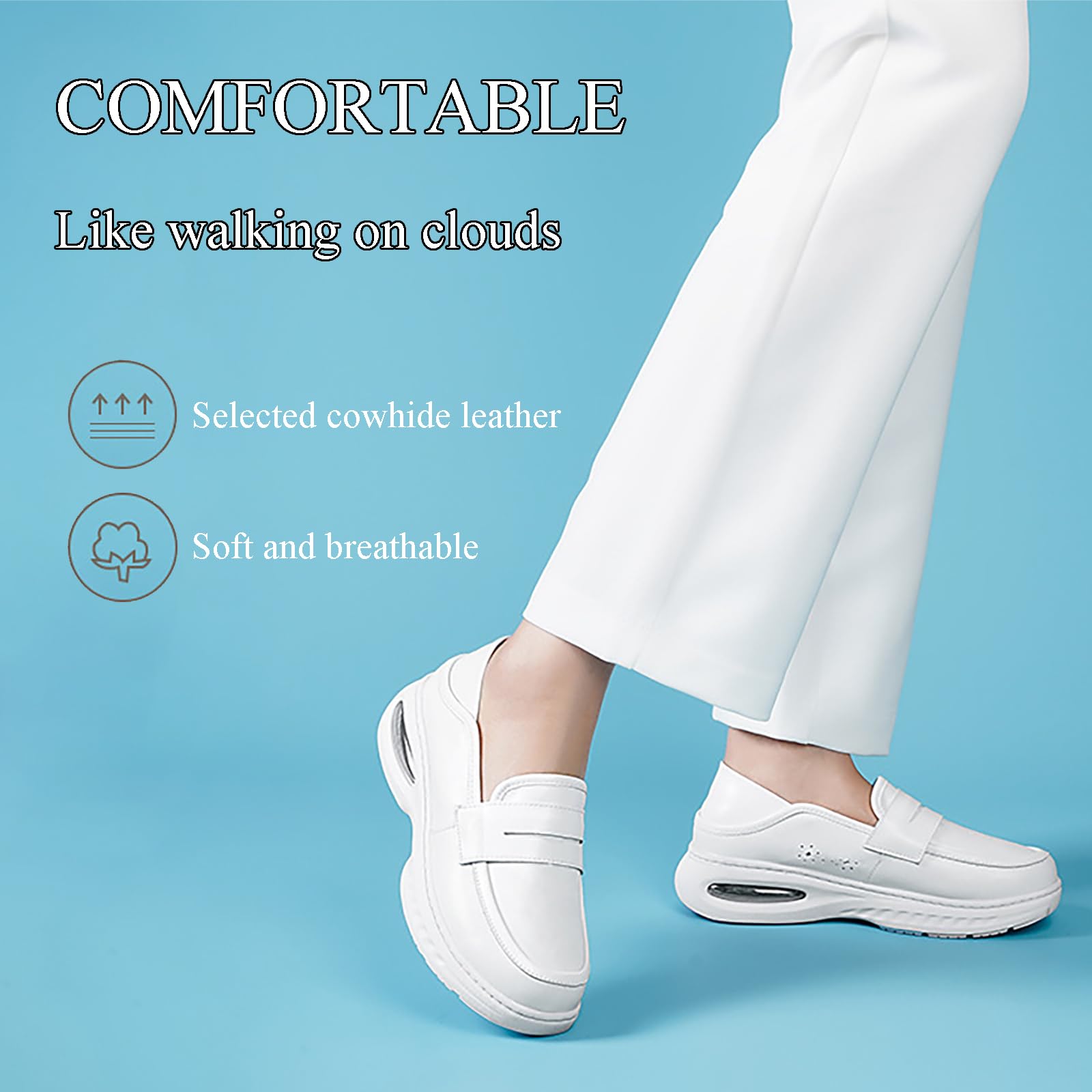 Zapatos de Enfermera Ligeros y cómodos para Mujer, Zapatos de enfermería Antideslizantes, Zapatillas con cojín de Aire, Zapatos ortopédicos de Cuidado Informal para Caminar