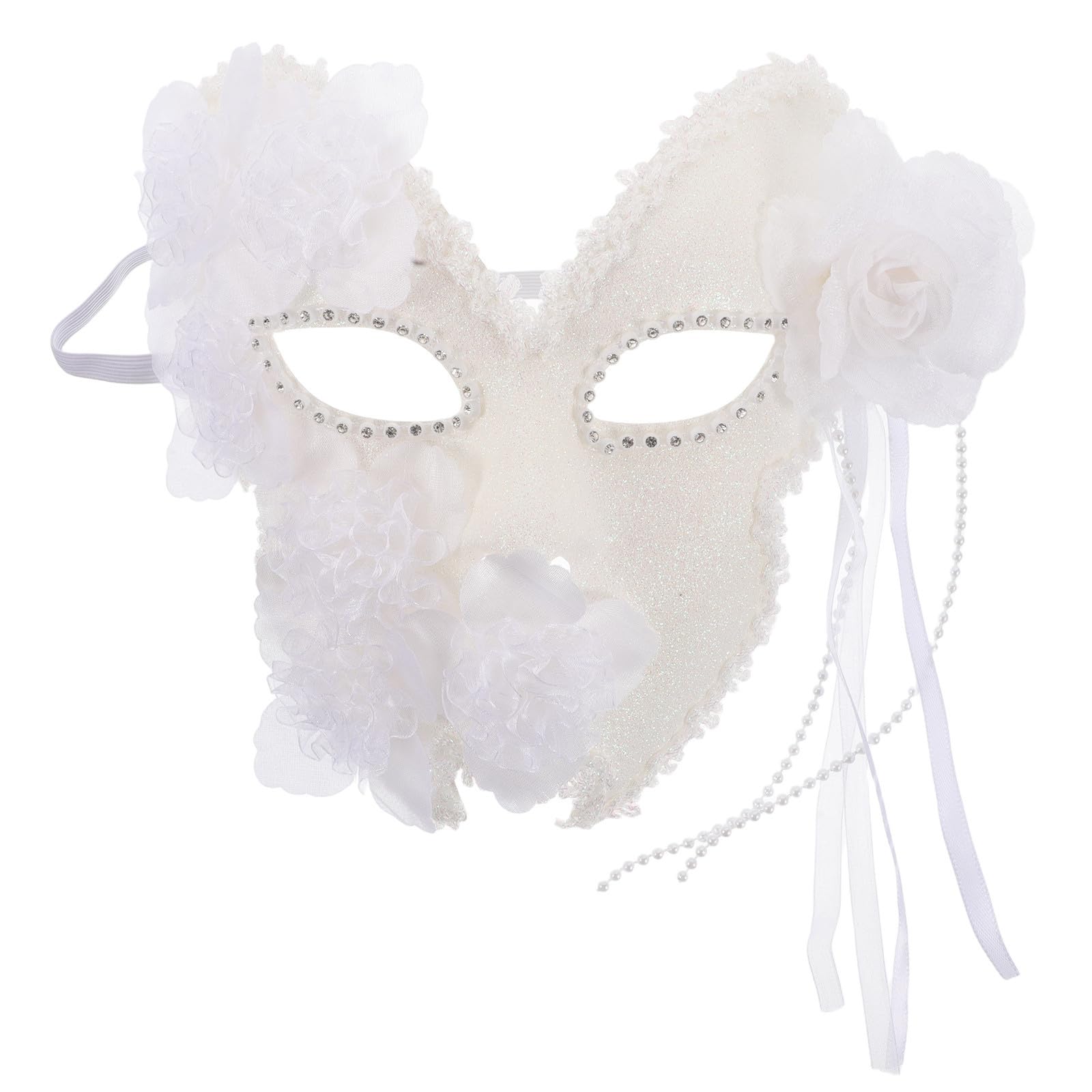 SOLUSTRE 5 Piezas Máscara Veneciana White de Encaje para Fiesta de Mascarada Unisex con Diseño Elegante y Toque Cómodo Adecuado para Fiestas Temáticas y Año